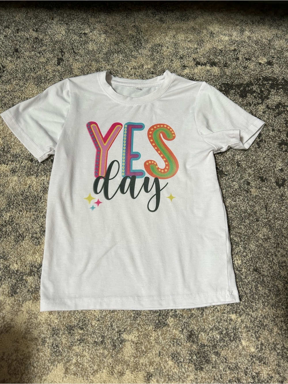 Kids White "YES Day" Graphic Tee